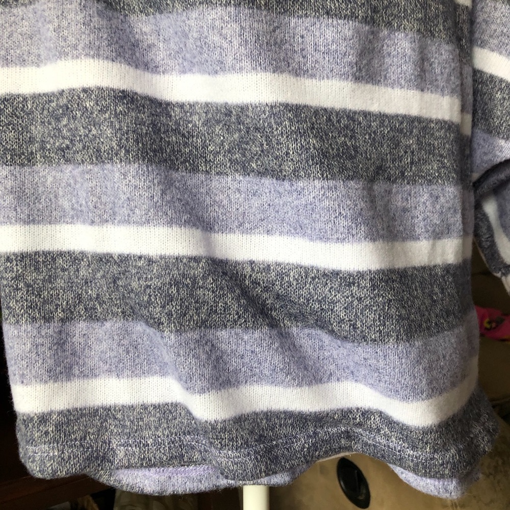 Brushed Boat Neck Dolman Sleeve Blue Stripe Top! - Picture 16 of 16